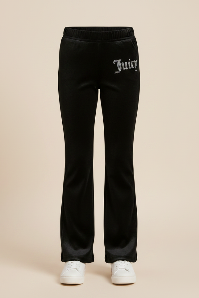 Pantalon Velours Noir Évasé Strass Enfant - vue 3