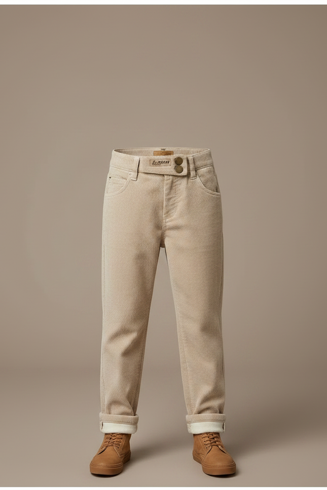 Pantalon Velours Garçon Beige Droit - Cordé - vue 3