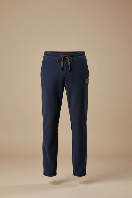 Pantalon Velours Homme Côtelé Droit Bleu Marine Cordon - vue 3