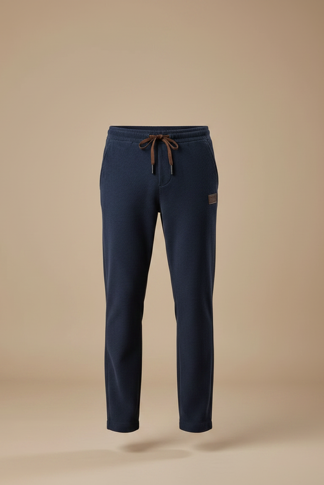 Pantalon Velours Homme Côtelé Droit Bleu Marine Cordon - vue 3