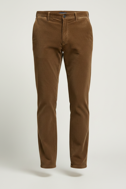 Pantalon Velours Homme Marron Droit Côtelé Fin - Cordé - vue 3