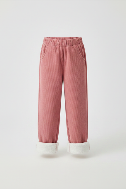 Pantalon Velours Côtelé Rose Doublé Chaud Enfant - vue 3