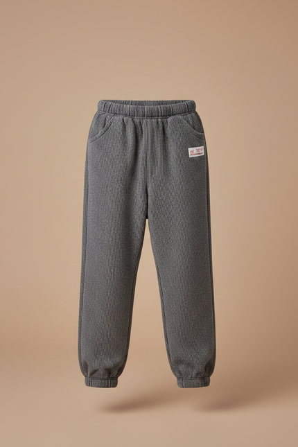 Pantalon Velours Côtelé Gris Enfant Doux Chaud - vue 3