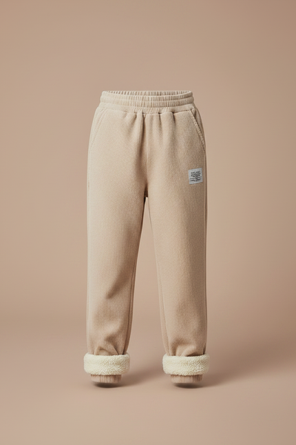 Pantalon Velours Côtelé Beige Doublé Chaud Enfant - Cordé - vue 3