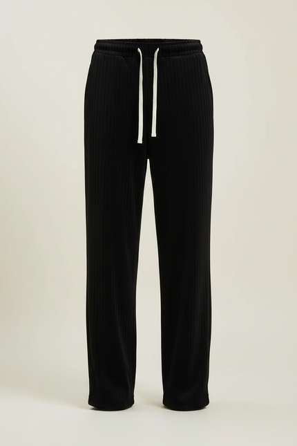 Pantalon Velours Côtelé Noir Droit Décontracté Homme - Cordé - vue 3