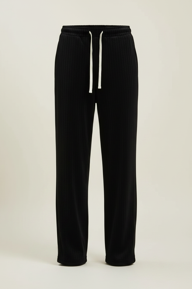 Pantalon Velours Côtelé Noir Droit Décontracté Homme - Cordé - vue 3