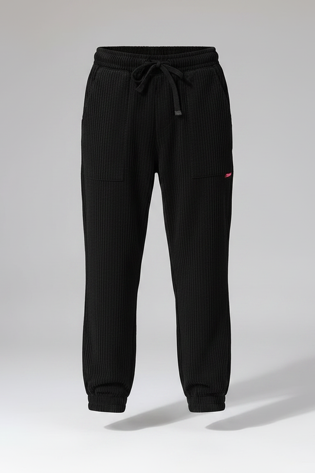 Pantalon Velours Noir Côtelé Jogger Garçon Confortable - vue 3