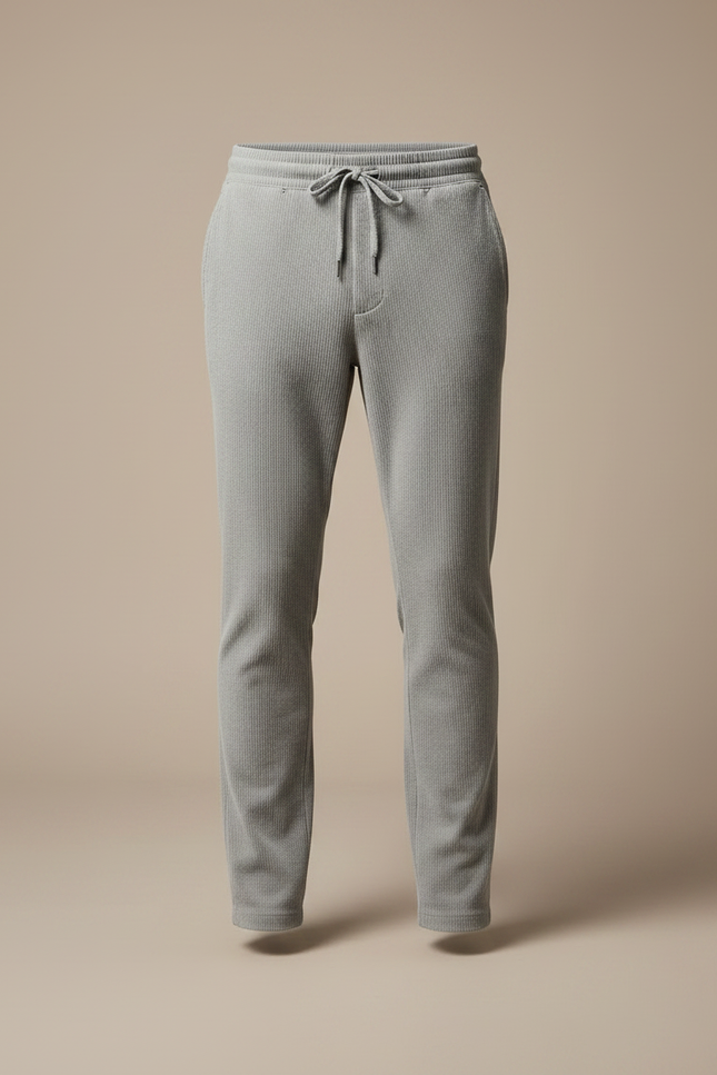 Pantalon Velours Côtelé Gris Décontracté Homme Cordon - Cordé - vue 3