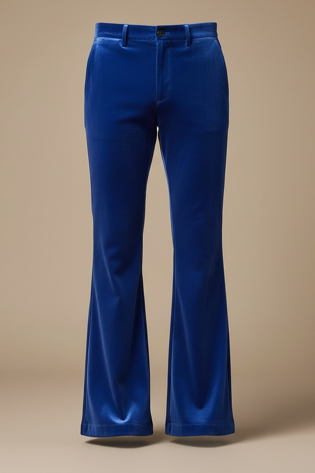Pantalon Velours Bleu Évasé Homme Décontracté Élégant - vue 3