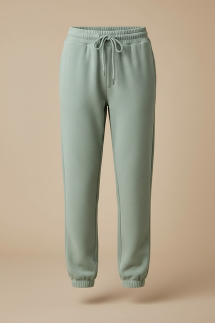 Pantalon Velours Vert Ample Cordon Décontracté - Molleton - vue 3
