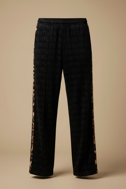 Pantalon Velours Noir Léopard Ample Homme Décontracté - vue 3