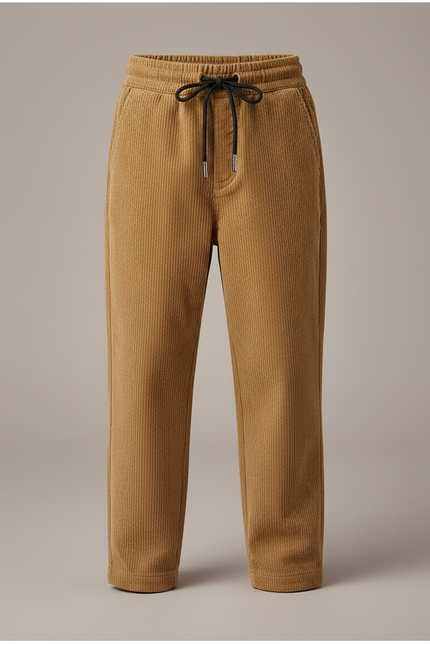 Pantalon Velours Côtelé Marron Droit Enfant Décontracté - Camel Cordé - vue 3