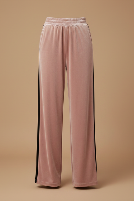 Pantalon Velours Rose Large Fluide Décontracté Femme - vue 3