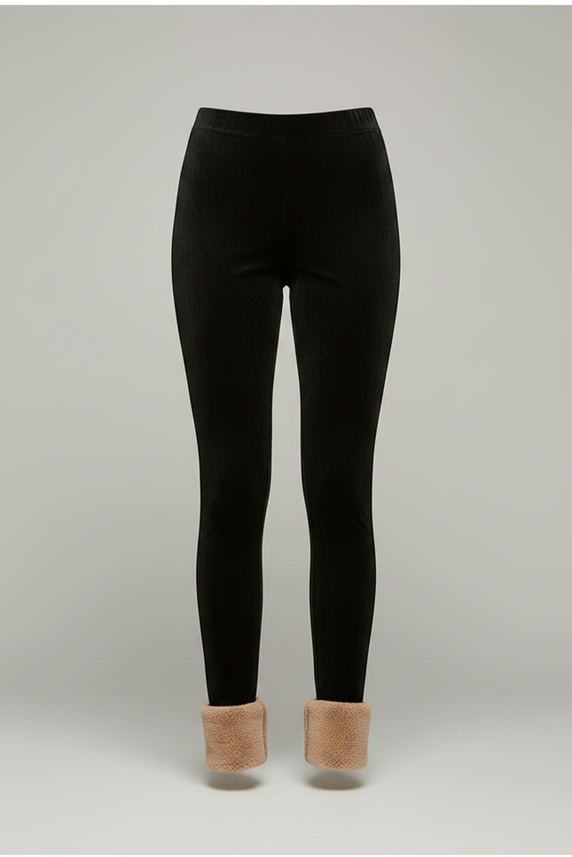 Pantalon Velours Noir Slim Taille Haute Femme Hiver - vue 3