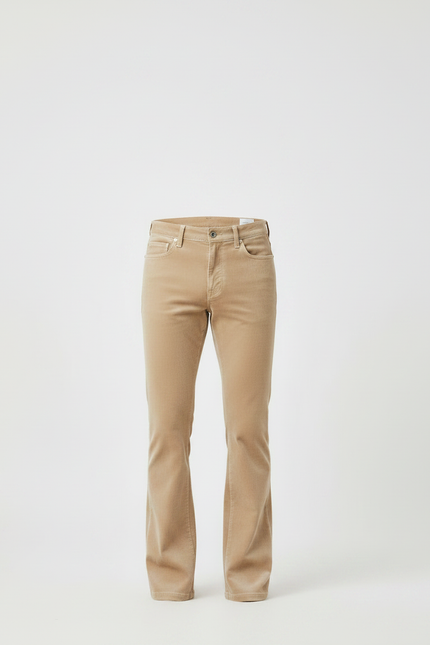 Pantalon Velours Beige Évasé Homme Confortable Classique - Cordé - vue 3