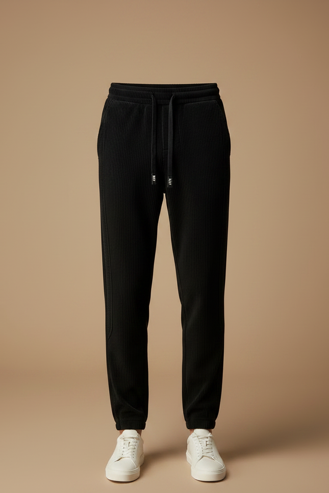 Pantalon Velours Noir Côtelé Décontracté Homme Ample - Cordé - vue 3