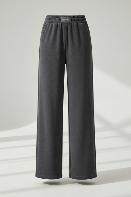Pantalon Velours Gris Élastique Large Décontracté Femme - vue 3