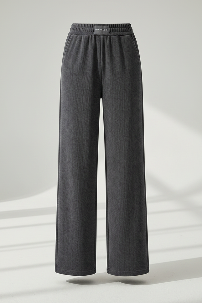 Pantalon Velours Gris Élastique Large Décontracté Femme - vue 3