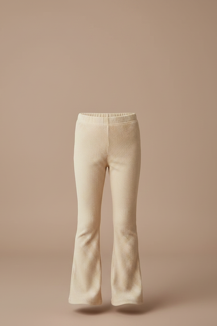 Pantalon Velours Beige Côtelé Évasé Confortable Enfant - Cordé - vue 3