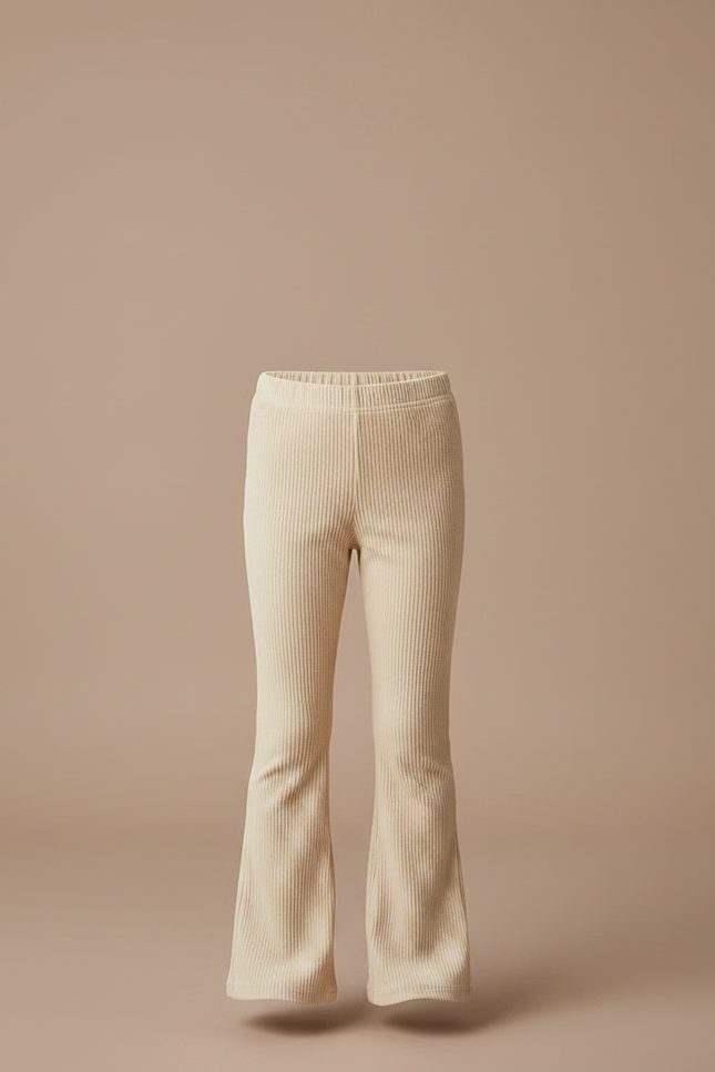 Pantalon Velours Beige Côtelé Évasé Confortable Enfant - Cordé - vue 3