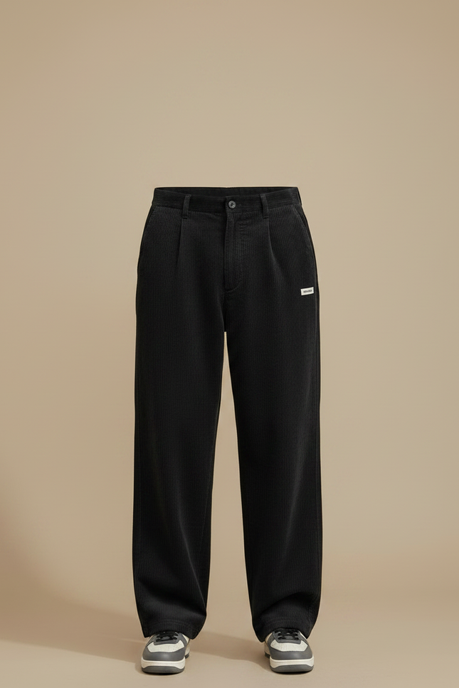 Pantalon Velours Grande Taille Homme - Noir Cordé - vue 3
