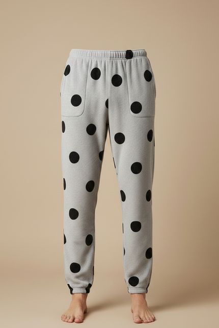 Pantalon Velours Gris Polka Dots Confortable Homme - Molleton - vue 3