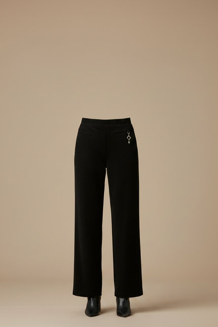 Pantalon Velours Côtelé Noir Large Décontracté - Cordé - vue 3
