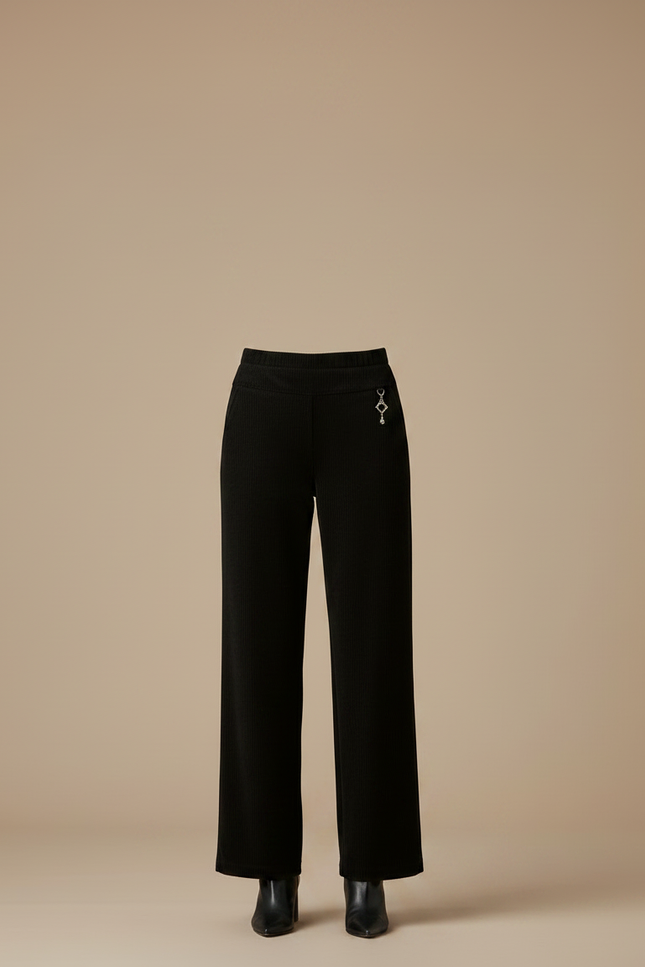 Pantalon Velours Côtelé Noir Large Décontracté - Cordé - vue 3