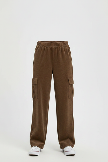 Pantalon Cargo En Velours - Marron - vue 3