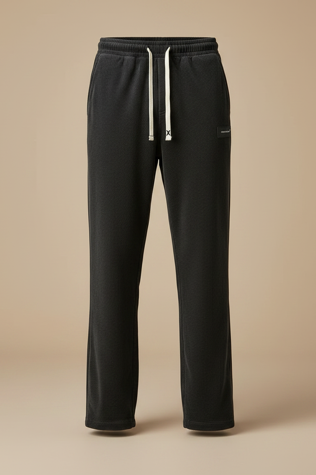 Pantalon Velours Côtelé Homme Droit Décontracté Noir - Cordé - vue 3