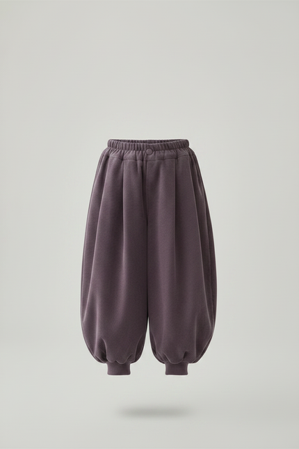 Pantalon Velours Côtelé Ample Violet Doublé Fille - Cordé - vue 3