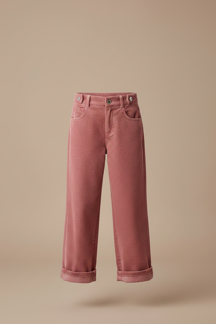 Pantalon Velours Fuchsia - Rose Cordé - vue 3