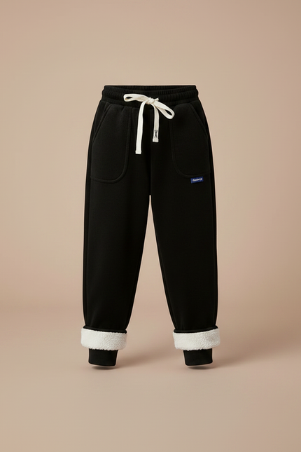 Pantalon Velours Noir Doublé Chaud Enfant - vue 3