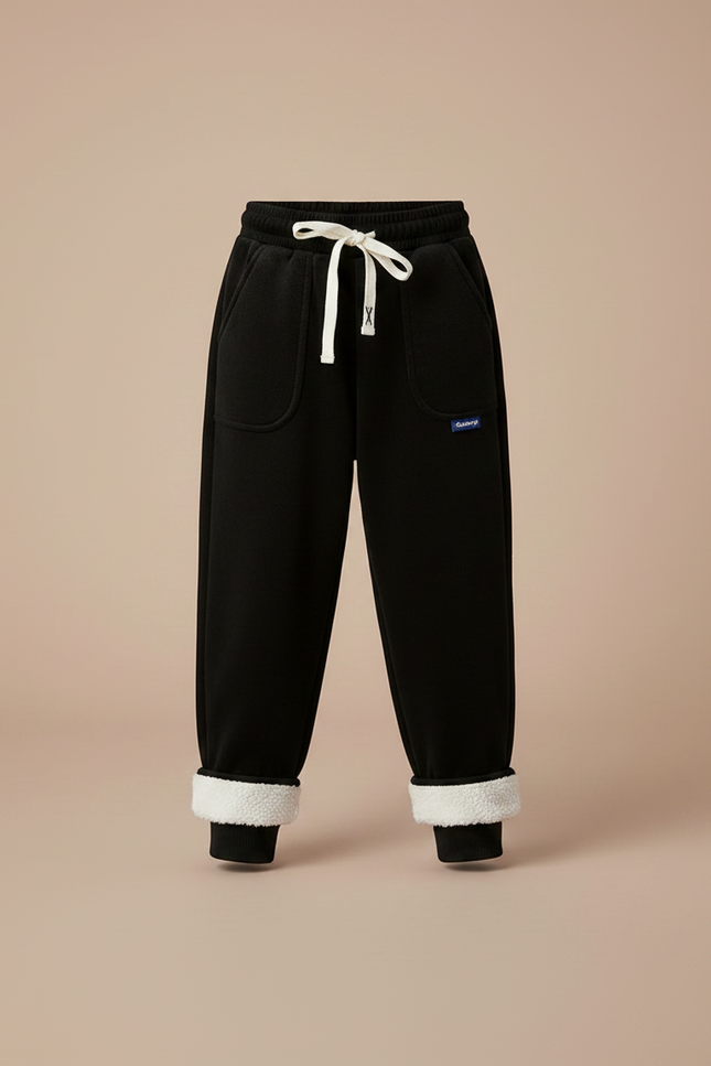Pantalon Velours Noir Doublé Chaud Enfant - vue 3