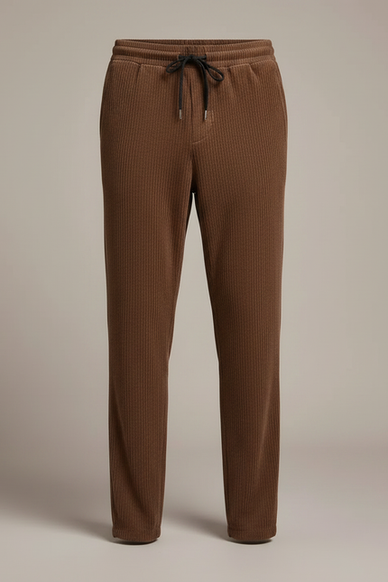 Pantalon Velours Côtelé Marron Homme Décontracté Ample - Cordé - vue 3