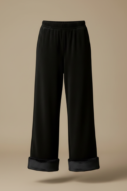 Pantalon Velours Noir Ample Doublé Chaud Décontracté - vue 3