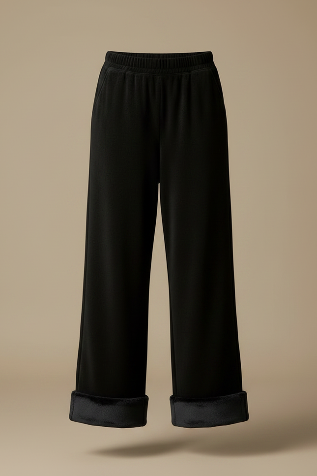 Pantalon Velours Noir Ample Doublé Chaud Décontracté - vue 3