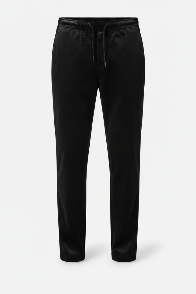 Pantalon Velours Noir Droit Homme Élégant Décontracté - vue 3