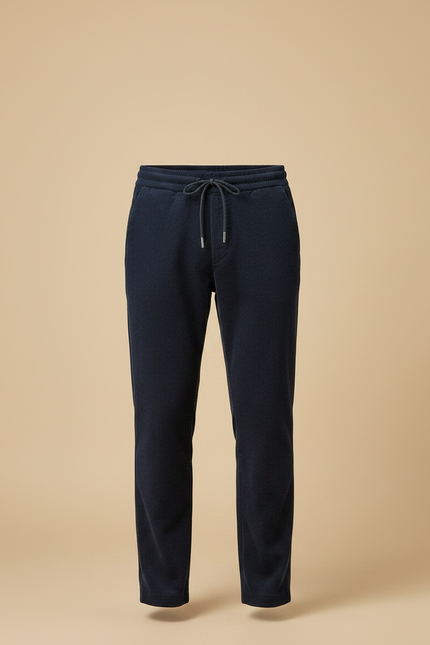Pantalon Velours Bleu Marine Côtelé Décontracté Cordon Homme - Cordé - vue 3