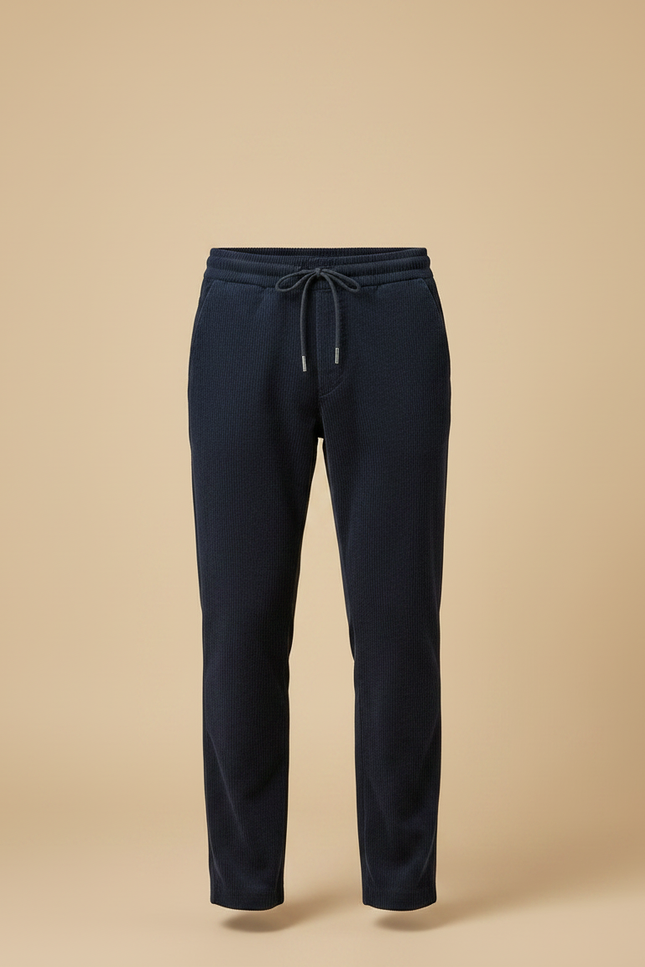 Pantalon Velours Bleu Marine Côtelé Décontracté Cordon Homme - Cordé - vue 3