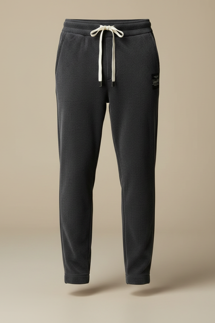 Pantalon Velours Côtelé Gris Anthracite Ample Homme Décontracté - Cordé - vue 3