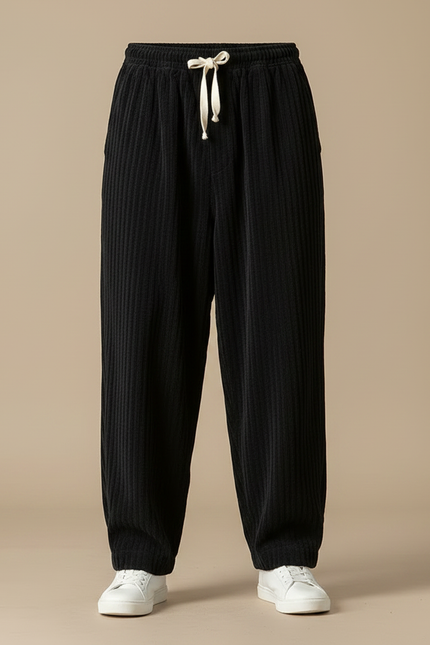 Pantalon Velours Homme Noir Baggy - vue 3