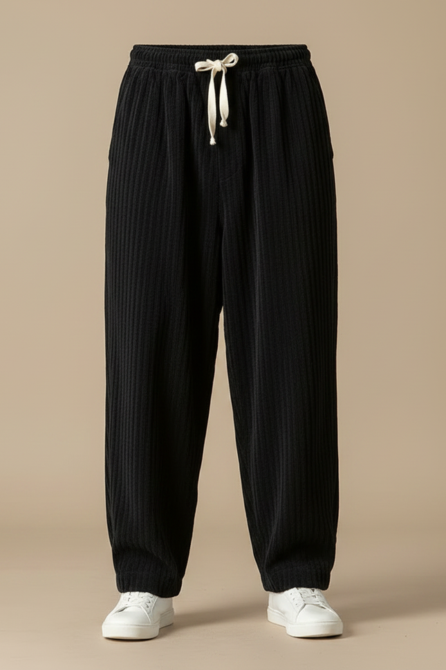 Pantalon Velours Homme Noir Baggy - vue 3