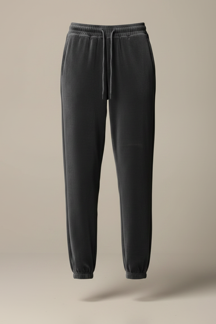 Pantalon Velours Gris Anthracite Doux Cordon Décontracté - vue 3