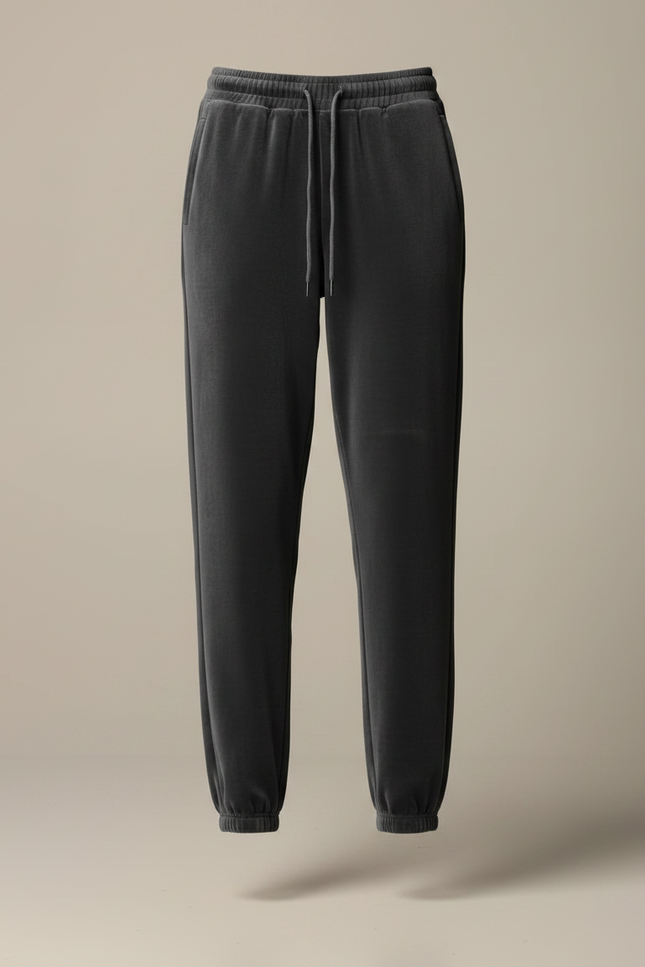 Pantalon Velours Gris Anthracite Doux Cordon Décontracté - vue 3