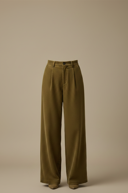 Pantalon Kaki Velours Femme - Cordé - vue 3