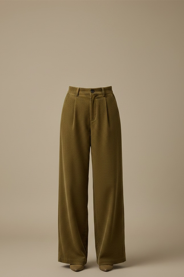 Pantalon Kaki Velours Femme - Cordé - vue 3