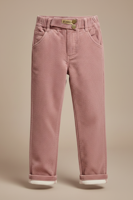 Pantalon Velours Côtelé Rose Enfant Décontracté Chaud - Cordé - vue 3