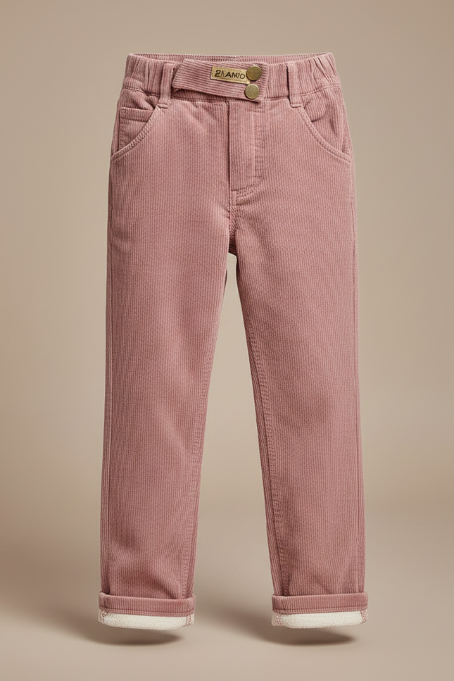 Pantalon Velours Côtelé Rose Enfant Décontracté Chaud - Cordé - vue 3