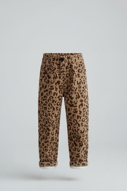 Pantalon Velours Cotele Leopard - Imprimé Cordé - vue 3